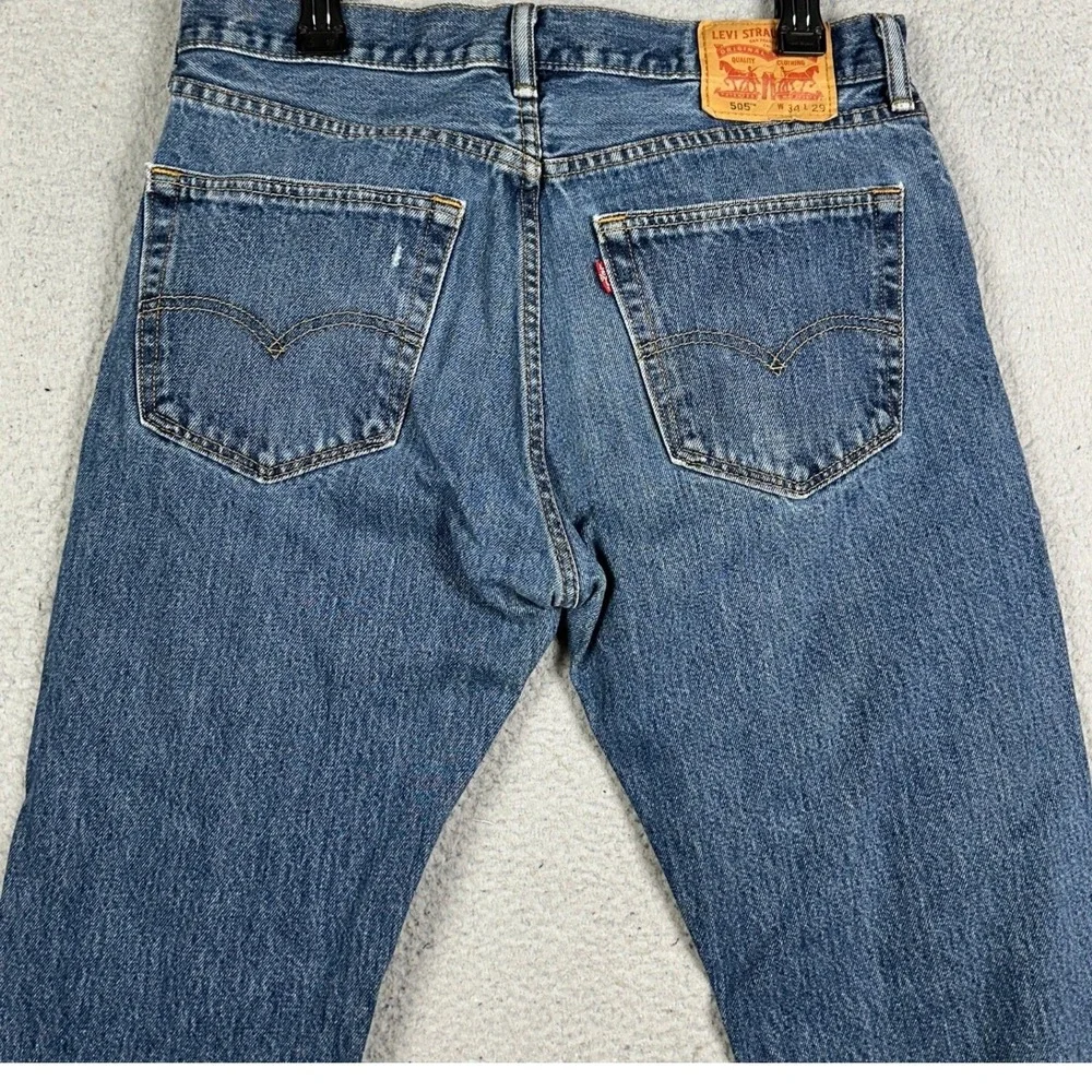 Levis 505 Jeans Mens 34X29 Blue Regular Fit Straight Leg 5 Pocket Red Tab Denim